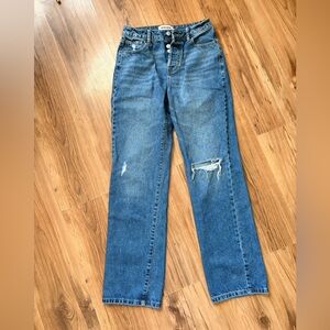 RSQ Blue Distressed Straight Leg Jeans